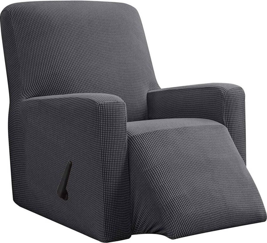 Hoes fauteuil jacquard Fauteuilhoezen stretchhoes voor relaxfauteuil compleet Elastische hoes voor tv fauteuil (Grijs)