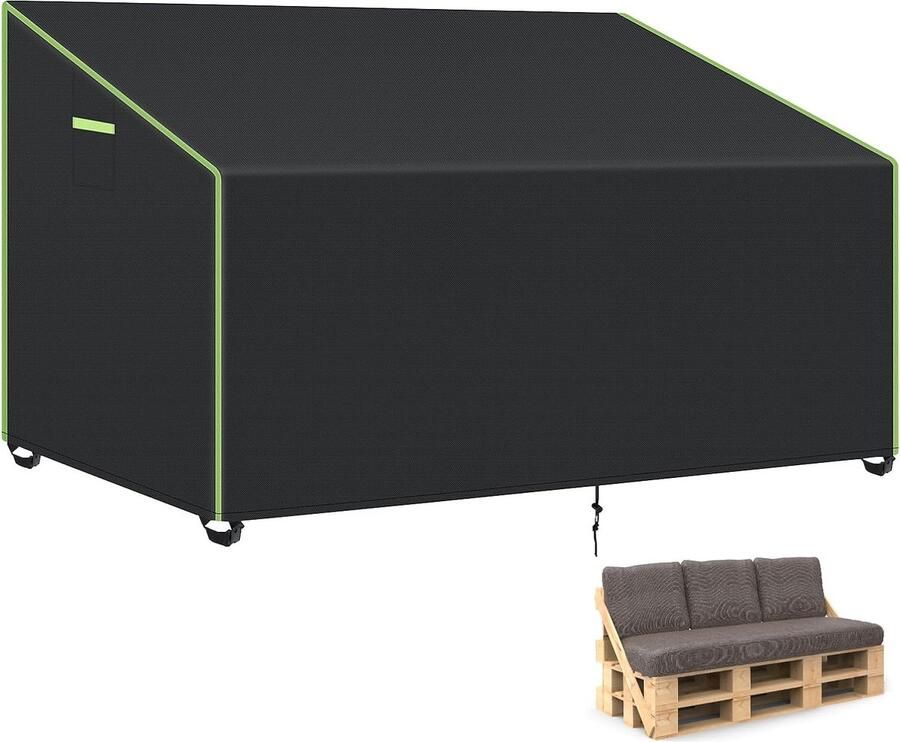 Hoes voor palletmeubels weerbestendig beschermhoes voor tuinbank palletbank afdekzeil 420D Oxford-stof waterdichte afdekhoes voor tuinmeubelen 200 x 99 x 89 cm