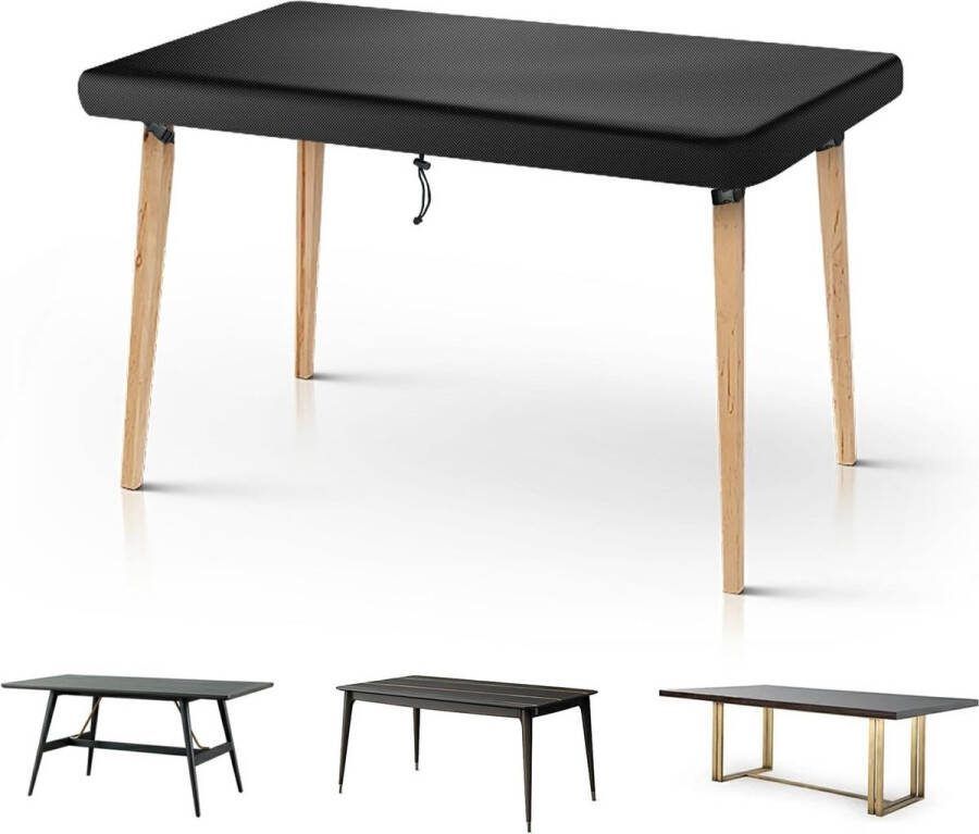 Hoes voor tuinmeubelen waterdichte beschermhoes voor loungemeubelen hoes wintervast tuintafel tuinmeubelhoes tafelblad tuinhoes met trekkoorden winddicht zeildoek 180 x 100 x 15 cm