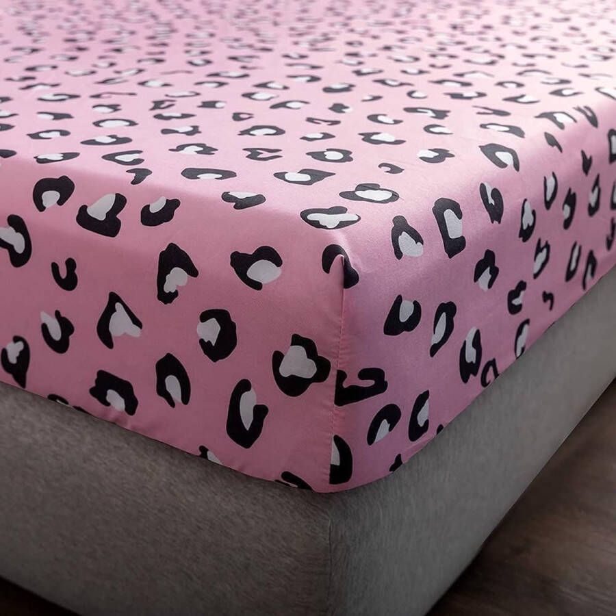 Hoeslaken 120x200cm kindermatrasbeschermer roze hoeslaken voor eenpersoonsbed boxspringbed 100% microvezel zacht bedlaken geschikt voor matrassen tot 25-30 cm