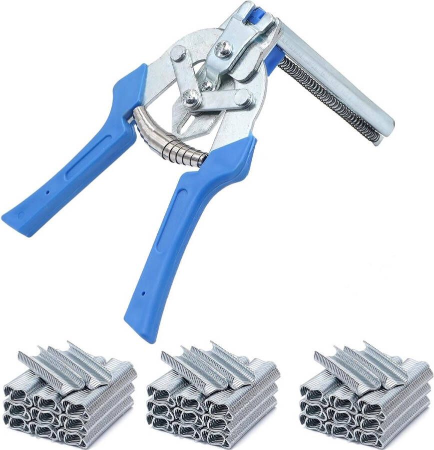 Hog Ring Pliers Set Type M Nail Ring Pliers Tuinhek Tang en 1800 M-Clips Draad Bevestigingstang Dierkooien