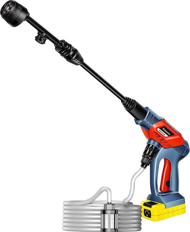 Hoge Druk Reiniger Draadloos Accu Hogedrukreiniger 20 V met 5-in-1 Multifunctionele Sproeier 24 Bar 150 l h incl. 6 m Slang met Filter