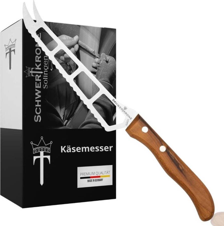 Hoge kwaliteit kaasmes met olijfhouten handvat Roestvrij staal Gekartelde rand 255 cm Cheese Slicer