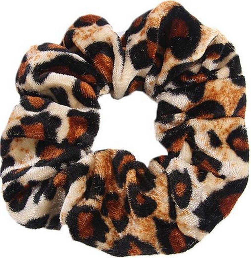 Hoge kwaliteit scrunchie velvet tijgerprint print haarelastiek