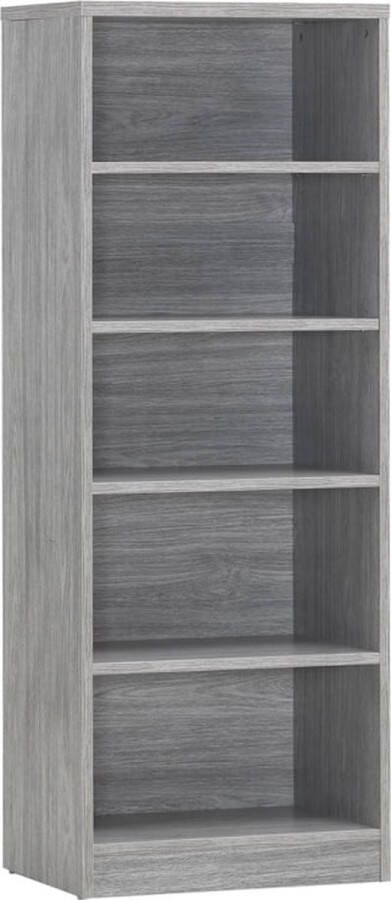 Hoge open kast Roan Grijs Breedte 55 cm Hoogte 148 cm Diepte 36 cm Met planken Met openslaande deuren