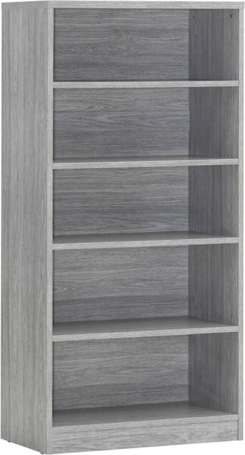 Hoge open kast Roan Grijs Breedte 72 cm Hoogte 148 cm Diepte 36 cm Met planken Met openslaande deuren