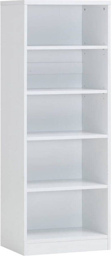 Hoge open kast Roan Wit Breedte 55 cm Hoogte 148 cm Diepte 36 cm Met planken Met openslaande deuren