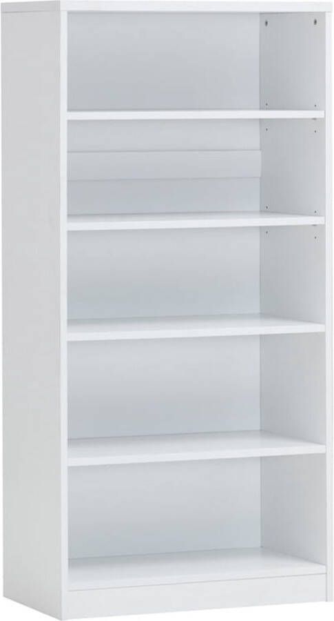 Hoge open kast Roan Wit Breedte 72 cm Hoogte 148 cm Diepte 36 cm Met planken Met openslaande deuren