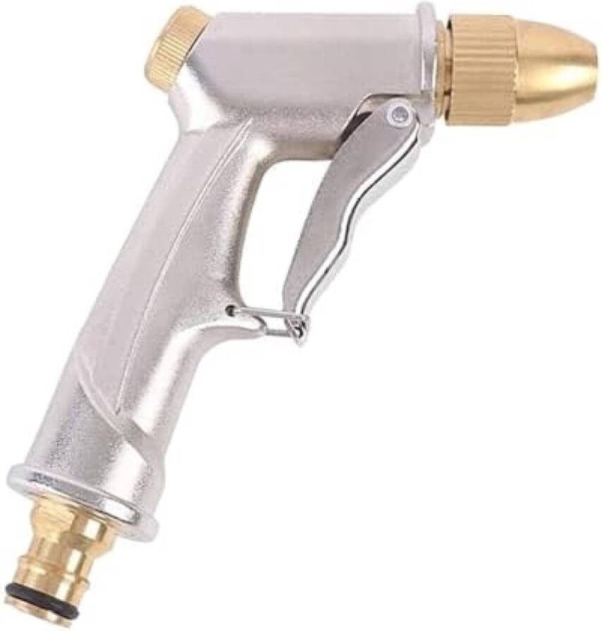 Hogedruk spuitpistool tuin handdouche 100% metaal hogedruk tuinsproeier verstelbare waterstroom met messing mondstuk voor irrigatie van gazon en tuin huisdier douche auto wassen