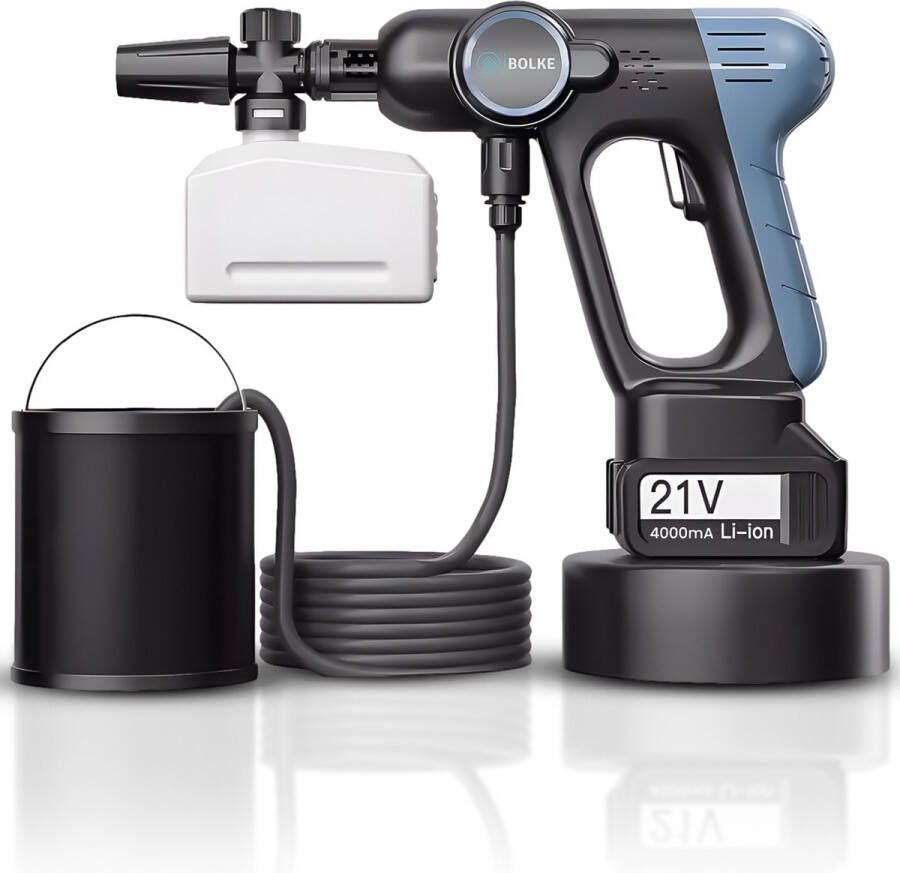 Hogedrukreiniger accu mobiele hogedrukreiniger terrasreiniger inclusief accesoires 2000ah batterty 35-40 bar