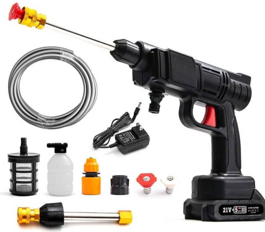 Hogedrukreiniger Pressure Washer 30 Bar USB Oplaadbaar Draadloos Zwart