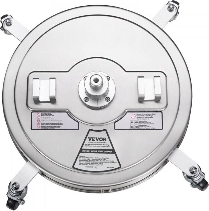 Hogedrukreiniger RVS oppervlaktereiniger 14 7L min oppervlaktereiniger hogedruk f508mm bestratingsreinigingsapparaat Max.4500PSI terrasreiniger dubbel sproeisysteem 25° spuithoek