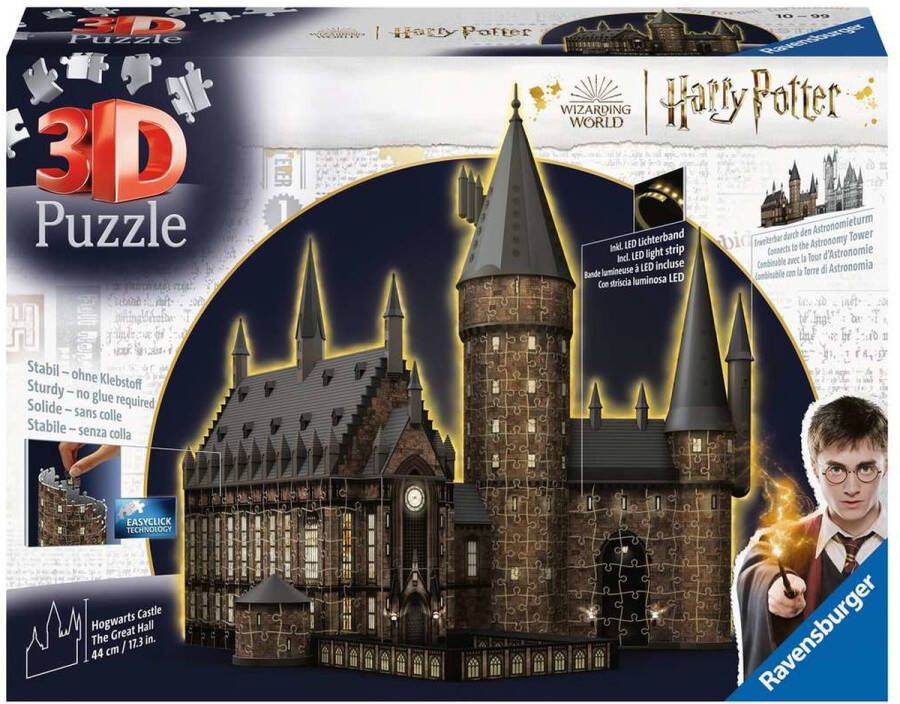 Ravensburger Harry Potter Hogwarts Castle: Great Hall Night Edition (643 Pieces) 3D Puzzel Multicolours