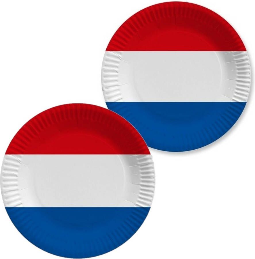 Holland Nederlandse vlag gebaksbordjes 10x karton D23 cm Koningsdag Bevrijdingsdag
