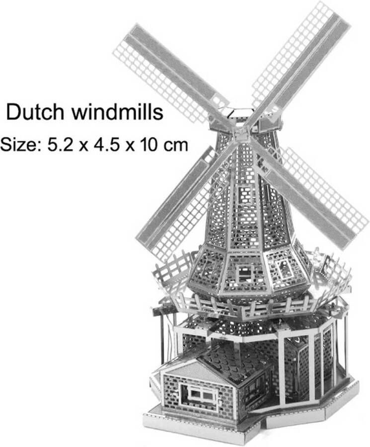 Hollandse Windmolen 3D Metalen Miniatuur Bouwpakket Nederland Molen