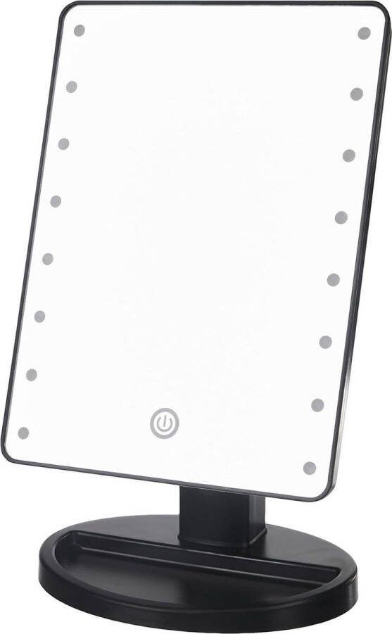 Hollywood make-upspiegel met dimbare LED-licht- en aanraakfunctie zwart professional make-up accessoire