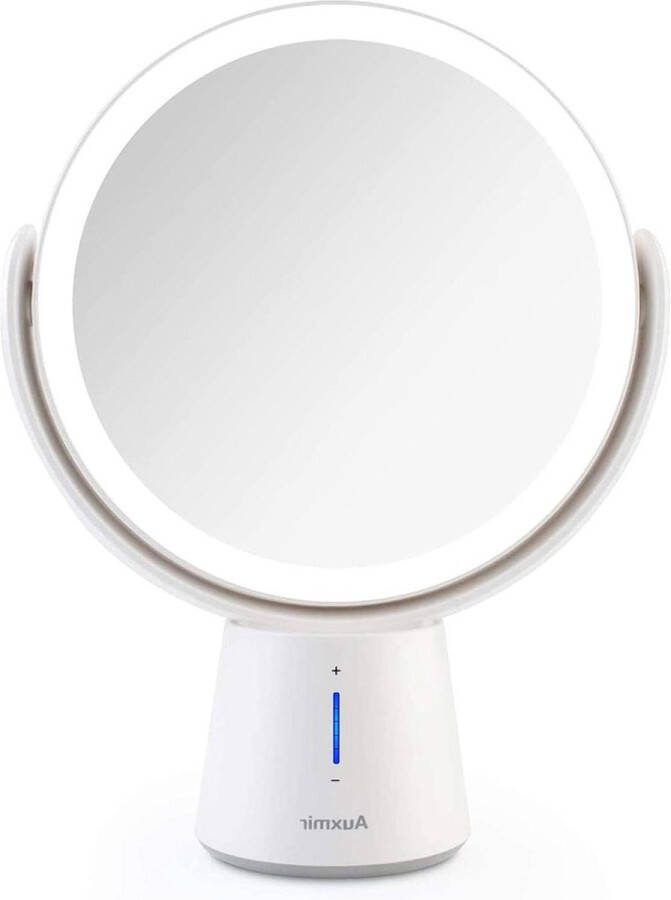 Hollywood Spiegel met Verlichting Make-up Spiegel LED 1X 10X Vergroting 5 Dimbare Helderheidsniveaus Dubbelzijdige Cosmeticaspiegel Oplaadbaar 360° Draaibaar Thuis Onderweg Hollywood spiegel