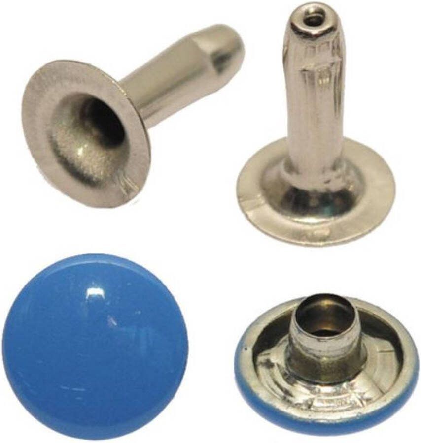 Holniet Sierniet Jeansstud 50 stuks 9 mm met lange pen Blauw Staal Stud