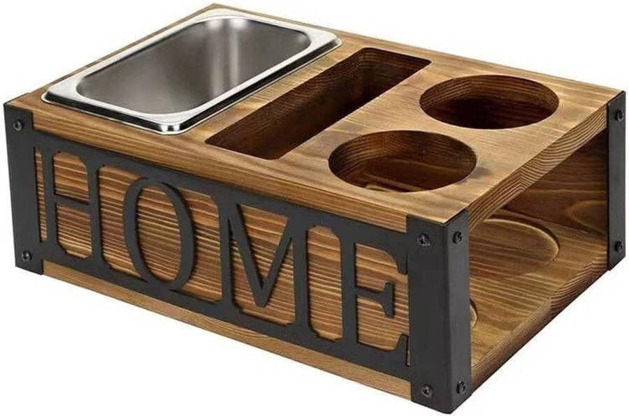 Home hout: eetschaal en drinkhouders perfect mannencadeau snackorganizer voor banken en banken woonkamer meubels gadget dienblad snackbox