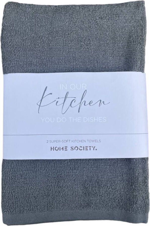 Home Society Keukendoek 2 stuks Grijs