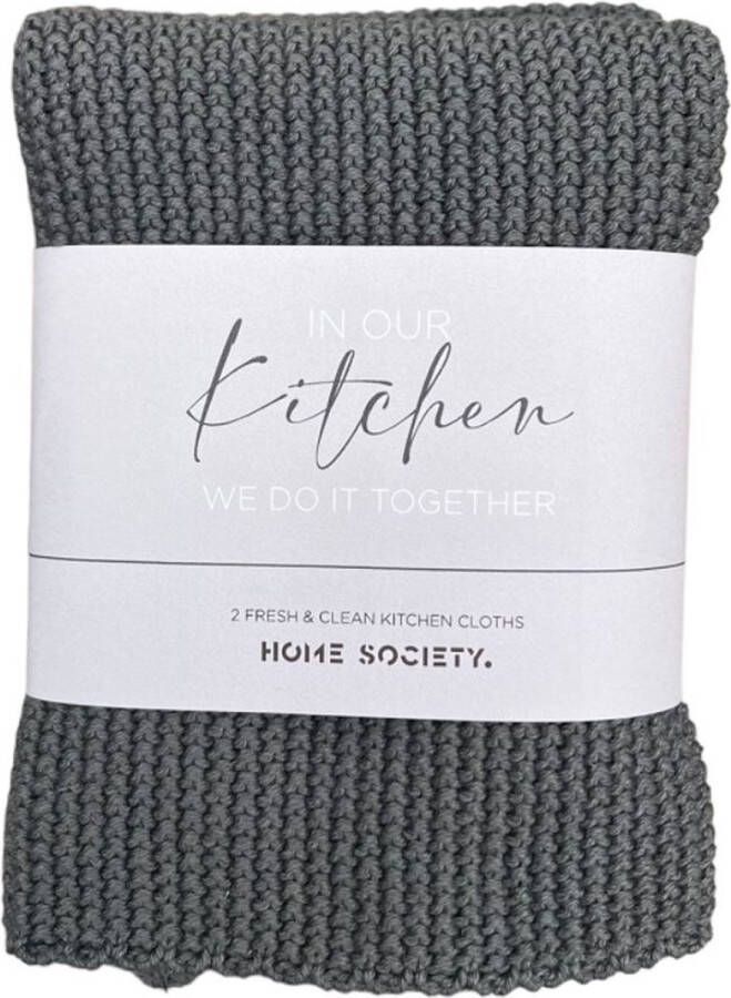 Home Society Vaatdoek 2 stuks Grijs