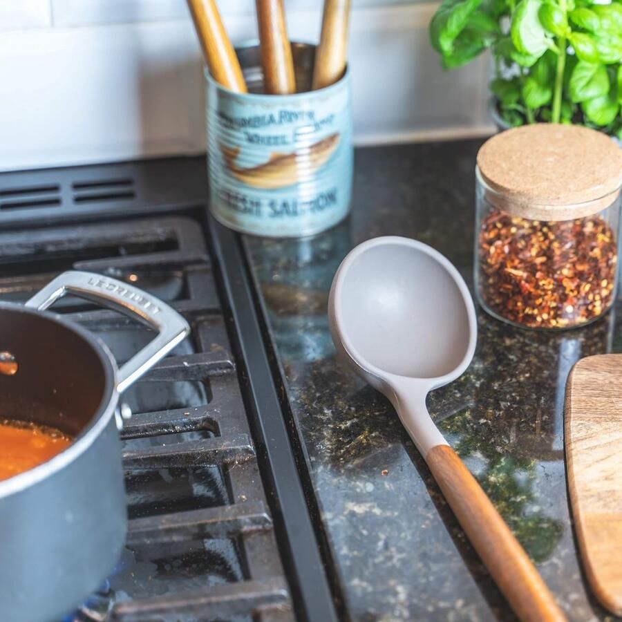 Home's Acacia Hout & Siliconen Soeplepel hittebestendig tot 230 ℃ zeer lange levensduur