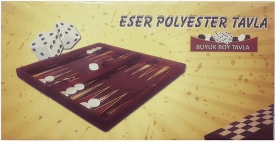 Homestar Backgammon-Turks Tavla- ESER Polyester Backgammon Groot Maat- 48.5 x 25 x 6