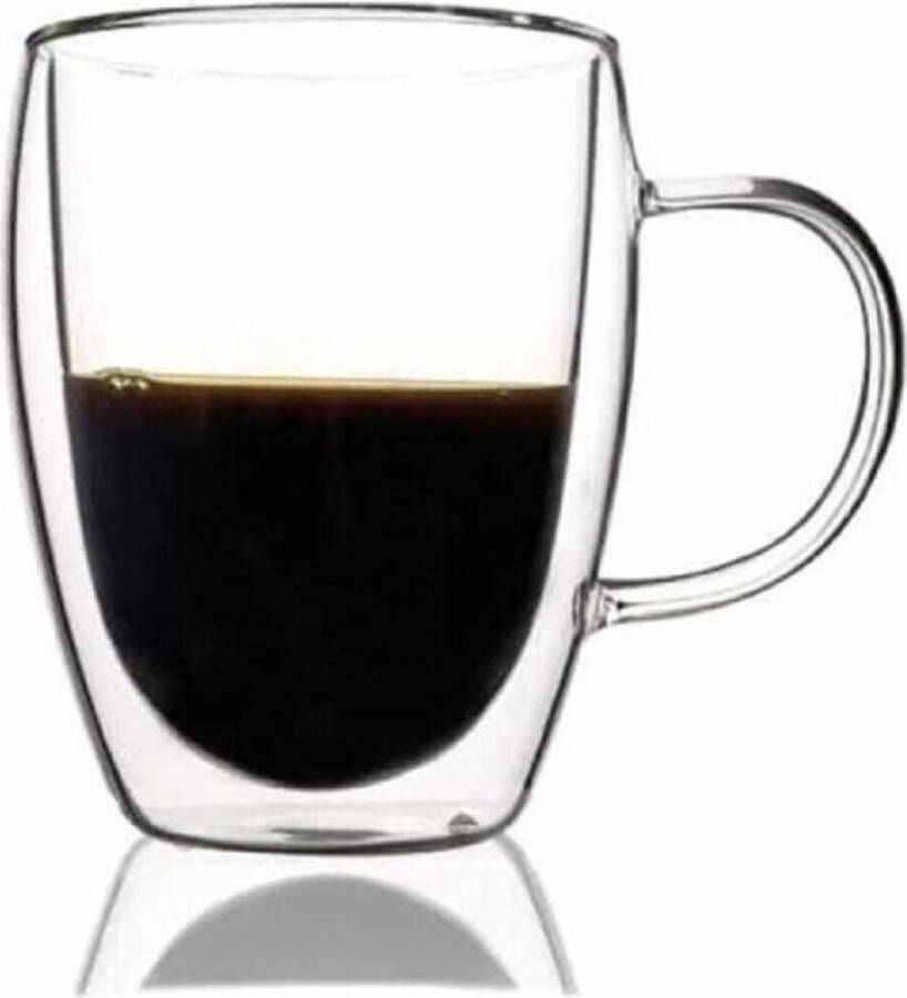 Homestar-Theeglazen 300 ml 2stuks Dubbelwandige glazen Koffieglazen Theeglas met oor Theeglas Cappuccino glazen