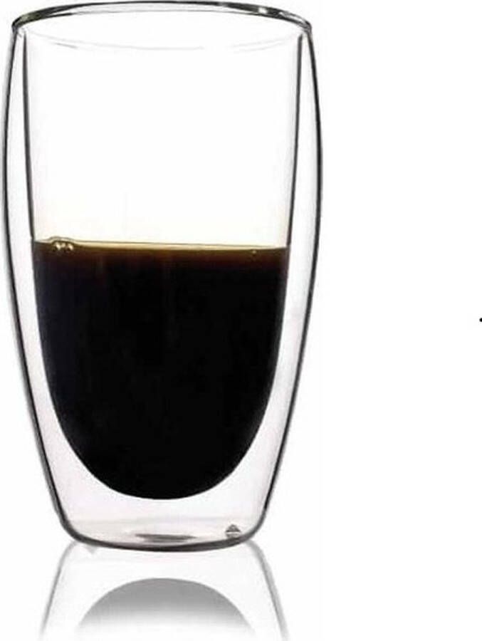 Homestar-Theeglazen 350 ml 4stuks Dubbelwandige glazen Koffieglazen Theeglas met oor Theeglas Cappuccino glazen