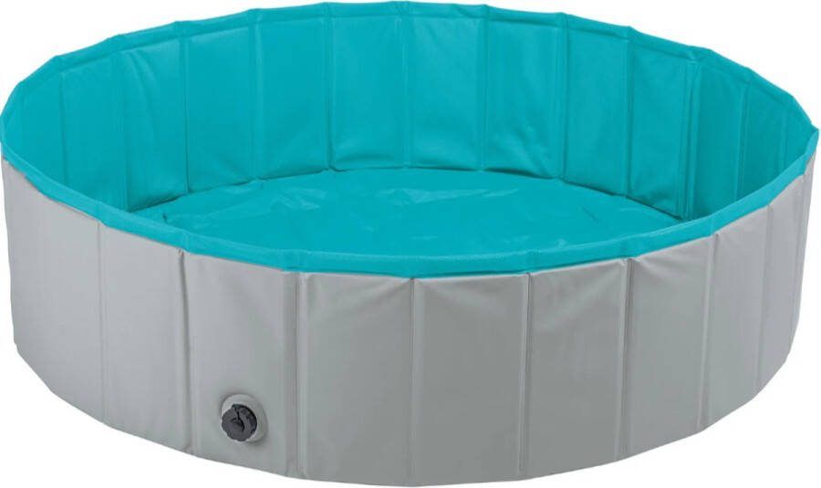 Hondenzwembad Blauw Grijs Ø 120 cm Anti-Slip Bodem Opvouwbaar Zonder Oppompen