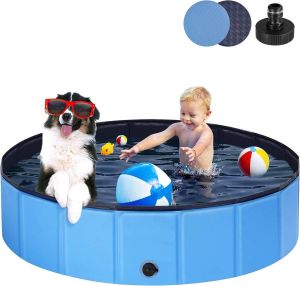 Hondenzwembad voor grote en kleine honden opvouwbaar hondenzwembad antislip verdikt pvc kinderbadje hond slijtvast hondenbadkuip zwembad voor kinderen 120 x 30 cm