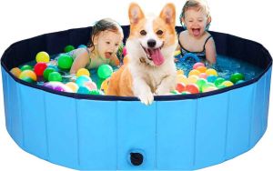 Hondenzwembad Zwembad voor Honden Zwembad Pool voor Honden Opvouwbaar voor Kinderen Draagbaar Badkuip voor Huisdieren Antislip en Slijtvast PVC (80 x 20 cm)