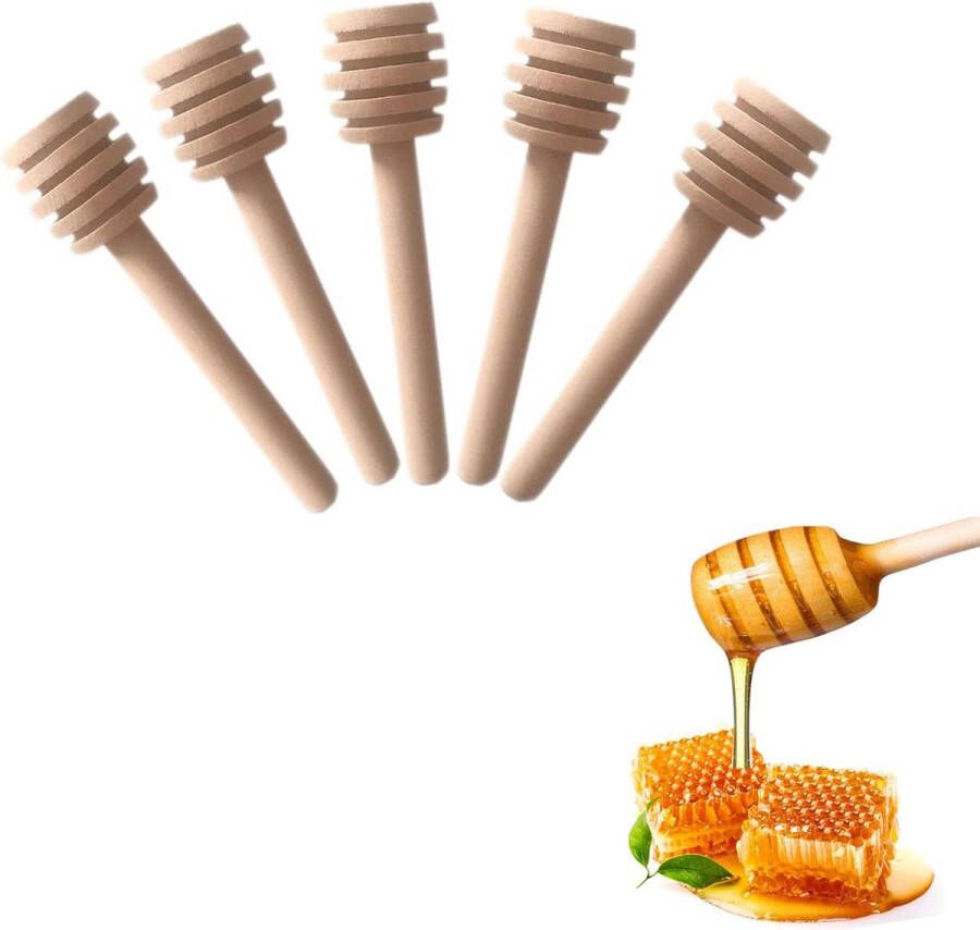 Honinglepel houten set honing dipper honing lepel mini voor honingglazen (3 inch) (20 stuks)