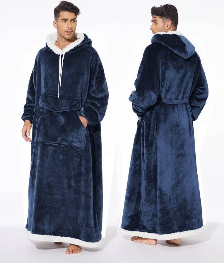 Hoodie deken voor dames en heren met mouwen oversized hoodie deken lang 165-185cm deken hoodie zacht en warm kan gebruikt worden als tv-deken oversized