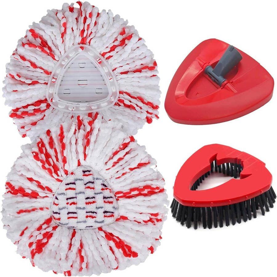 Hoofd Compatibel met Vi Leda 3-in-1 Mop Turbo Mop Base en Scrub Brush Verbeterde 3-in-1 Microfiber Mop Refill Vervanging voor Gemakkelijk & Wring Mop