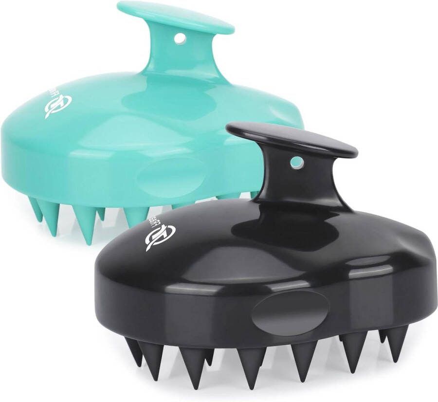 Hoofdhuidborstel Nat & Droog Hoofdhuid Massage Haarborstel voor Peeling en Hoofdmassage Verwijder Roos Siliconen Kam Stimuleer Haargroei Zwart & Groen