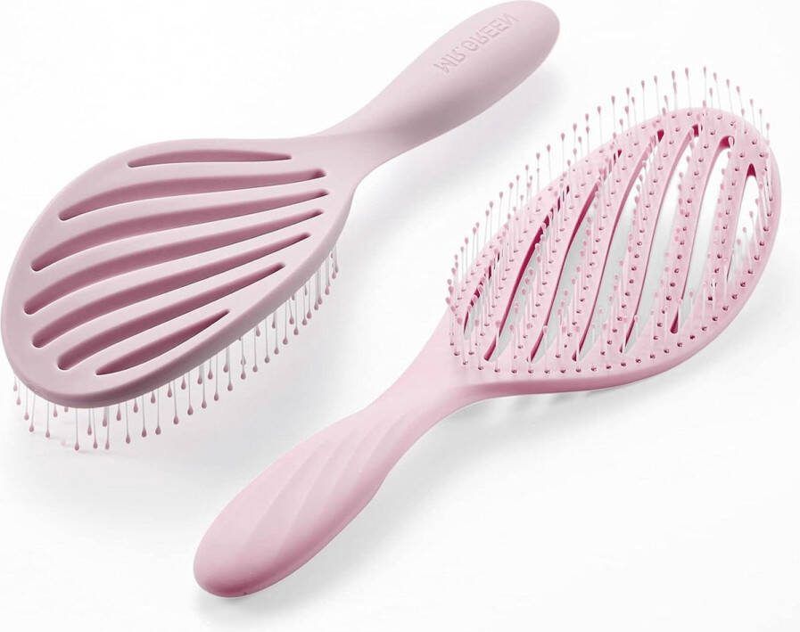 Hoofdhuidborstel Nylon Uitgehold Haar Borstel Hoofdhuid Massage Kam voor Nat en Droog Haar Roze