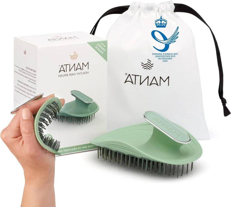 Hoofdhuidborstel Ontwarren haarborstel- Massager Bevorder gezonde haargroei-Natte verwarring haarborstel-Krullend haar teaser-Ontwarren douche-Shampoo hoofdhuidborstel-Serene groen