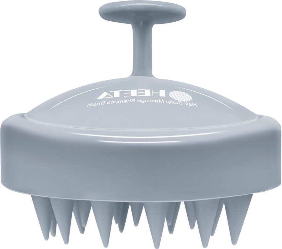 Hoofdhuidborstel voor nat en droog haar zachte hoofdmassageborstel voor shampoo haarborstel met siliconen kop voor peeling en hoofdmassage hemelgrijs