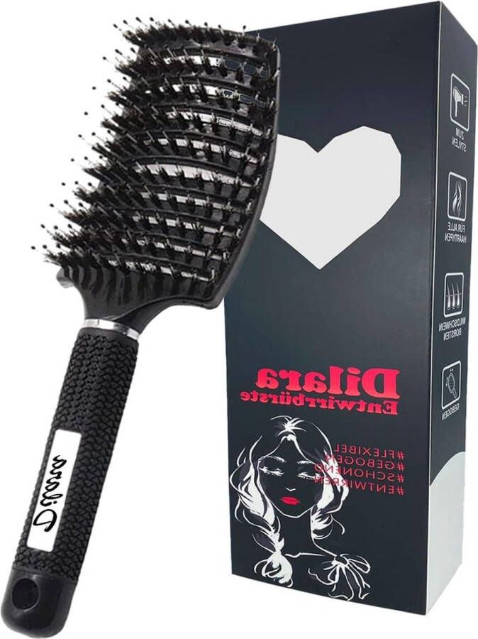 Hoofdhuidborstel Wildzwijnhaar Haarborstel Ontwarringskam Fijn Dun Dik Krullend Haar Haarstylingborstel Ontwarren Haar Professionele Ontwarringsborstel Kinderen106