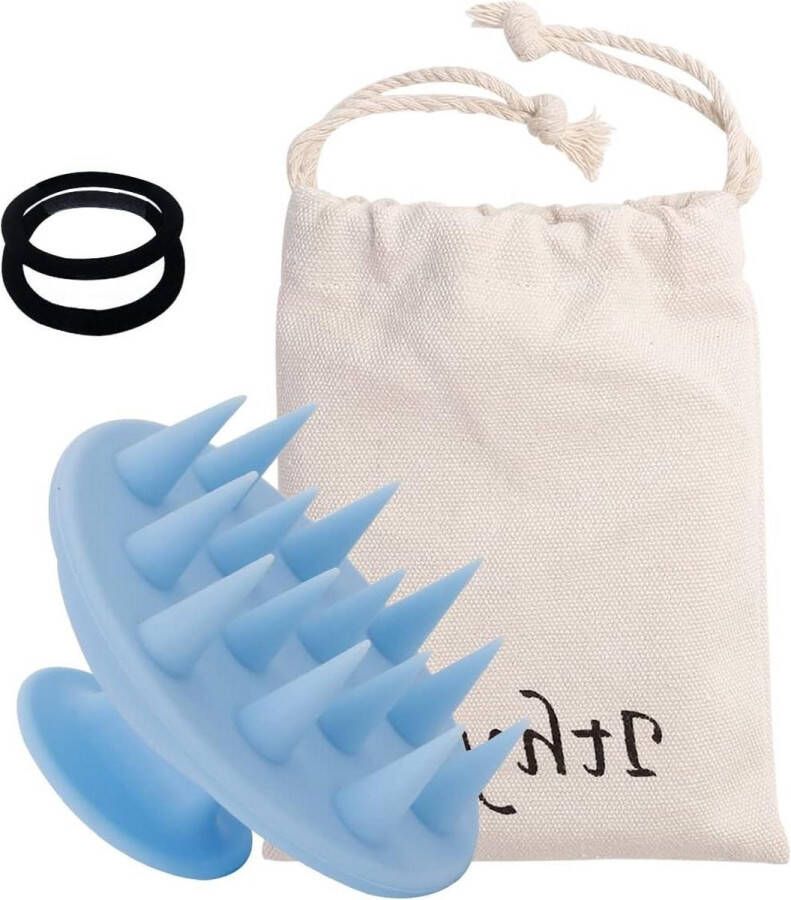 Hoofdhuidborstel zachte siliconen borstel roosbehandeling hoofdschrobber alle haartypes krullende meisjes vrouwen mannen huisdieren blauw