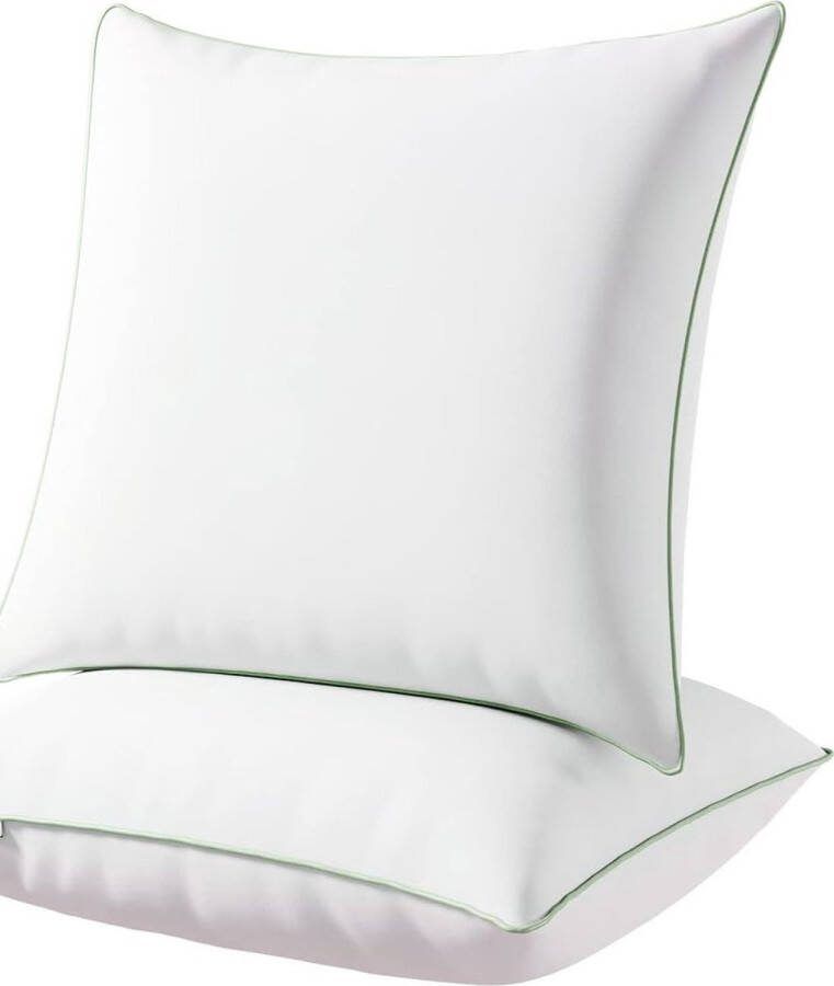 Hoofdkussen 65 x 65 cm set van 2 2800 g (1400 gx2) in hoogte verstelbaar kussen vierkant slaapkussen wit bedkussen met ritssluiting wasbare kussensloop