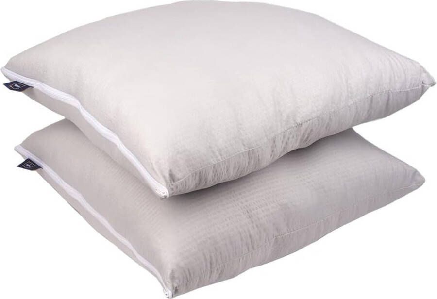 Hoofdkussen om te slapen set van 2 luxe zacht verkoelend hoofdkussen ademende polyester bol-microvezelvulling machinewasbaar in hoogte verstelbaar slaapkussen (wit 80 x 80 cm)