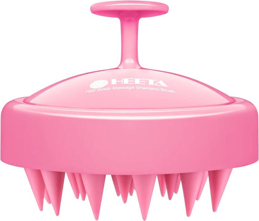 Hoofdmassage borstel voor nat en droog haar zachte hoofdmassageborstel shampoo haarborstel met zachte siliconen kop voor peeling en hoofdmassage roze