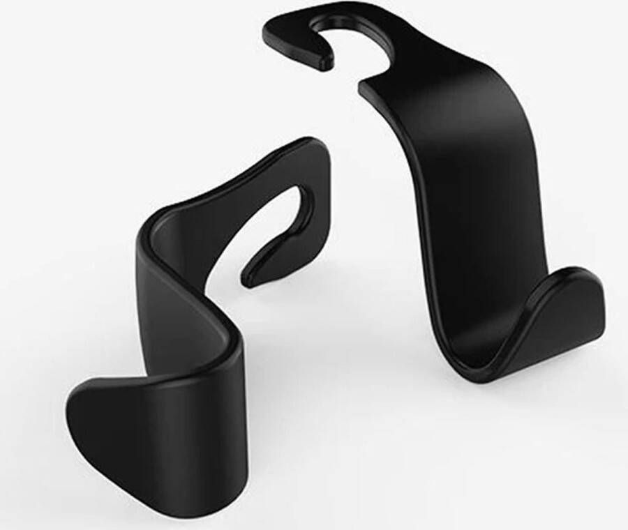 Hoofdsteun Haak 2 Stuks Auto Hoofdsteun Haken Hanger Voor Tassen Rugleuning Organizer Waterfles Houder Bevestiging Haken Auto Opslag Interieur Accessoires Zwart