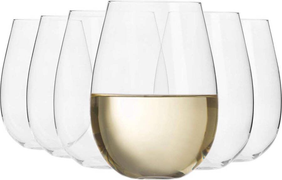 Hoogste Zonder Witte Wijnglazen Set of 6 500ml Perfect for Thuis Restaurants en Feestjes Vaatwasmachinebestendig