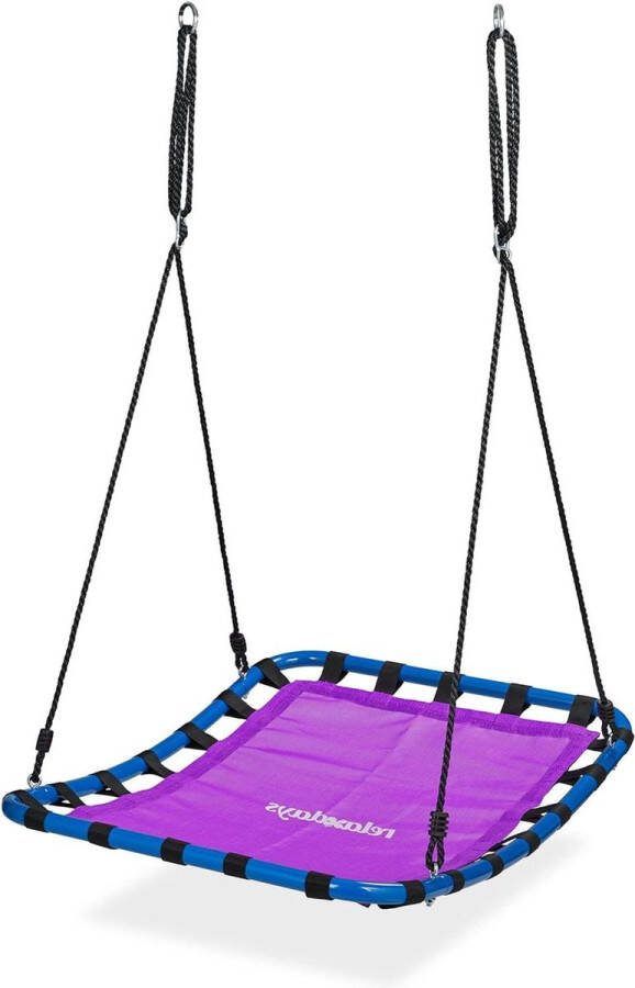 Hoogte verstelbare nestschommel voor kinderen & volwassenen tot 100 kg BxD 76 x 103 cm Paarse kinderschommel