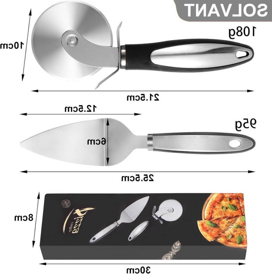 Hoogwaardig roestvrij staal pizzasnijder snijmes voor moeiteloos snijden van serveerbare stukken pizza met vingerbescherming pizzasnijder