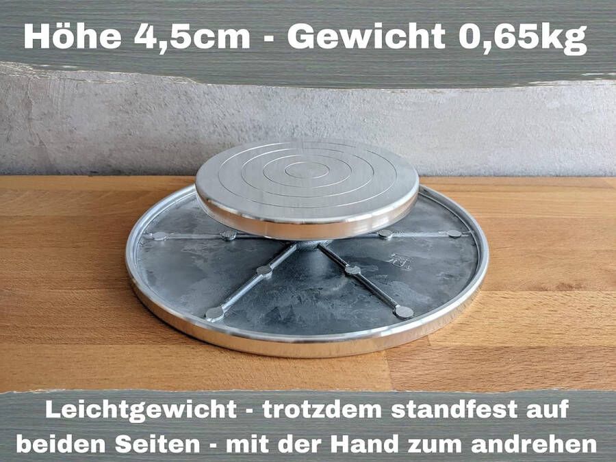 Hoogwaardige aluminium pottenbakkersschijf draaischijf draaitafel aan beide zijden te gebruiken soepel en aan beide zijden stabiel licht veelzijdig inzetbaar