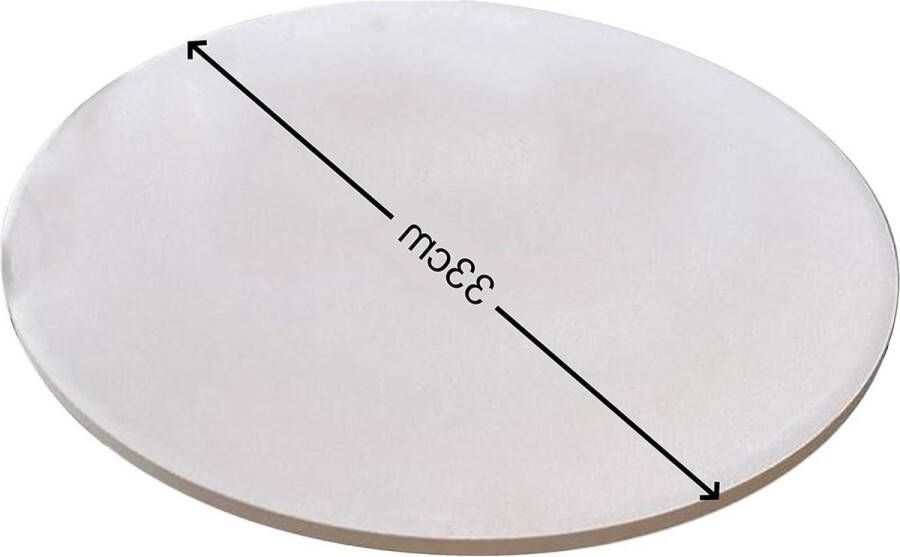 Hoogwaardige pizzasteen voor gasgrill en oven 33 cm rond Just-BBQ pizza stone